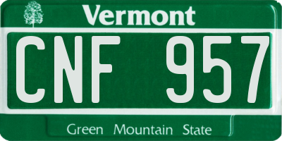 VT license plate CNF957