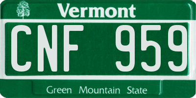 VT license plate CNF959