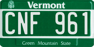 VT license plate CNF961