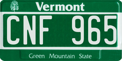 VT license plate CNF965