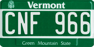 VT license plate CNF966