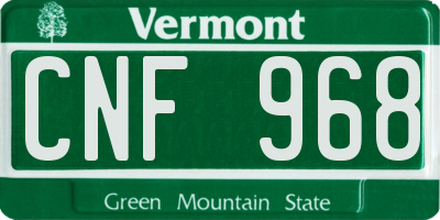 VT license plate CNF968