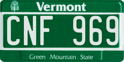 VT license plate CNF969
