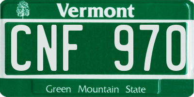 VT license plate CNF970