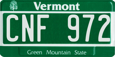 VT license plate CNF972