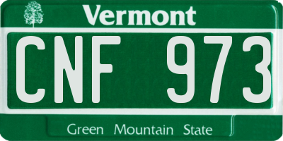 VT license plate CNF973