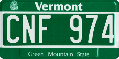 VT license plate CNF974