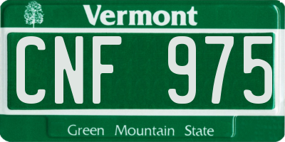VT license plate CNF975