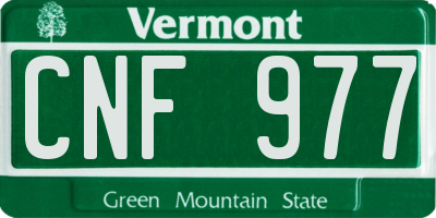 VT license plate CNF977