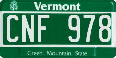 VT license plate CNF978