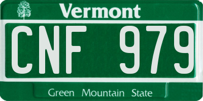 VT license plate CNF979
