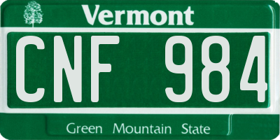 VT license plate CNF984