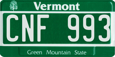 VT license plate CNF993