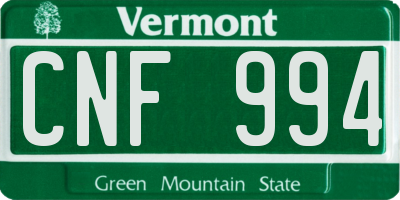 VT license plate CNF994