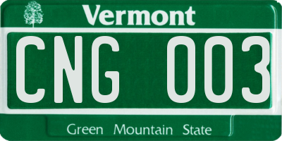VT license plate CNG003