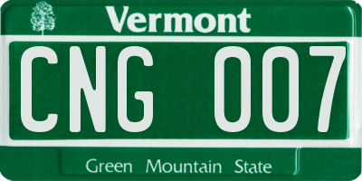 VT license plate CNG007