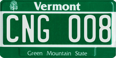 VT license plate CNG008
