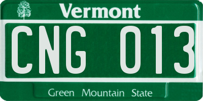 VT license plate CNG013