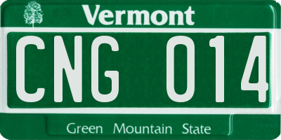 VT license plate CNG014