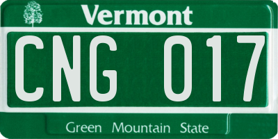 VT license plate CNG017
