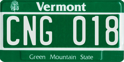 VT license plate CNG018