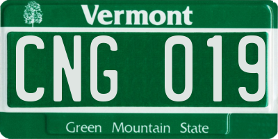 VT license plate CNG019