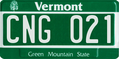 VT license plate CNG021