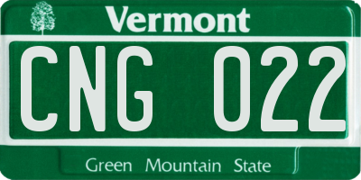 VT license plate CNG022