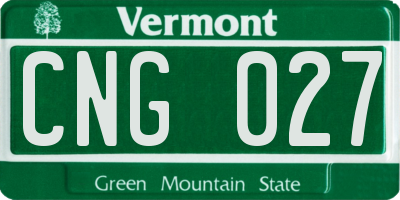 VT license plate CNG027