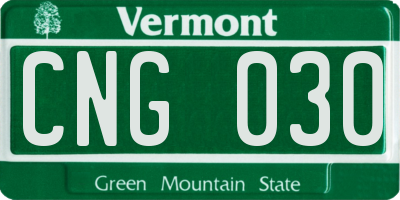 VT license plate CNG030