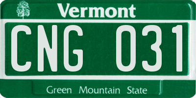 VT license plate CNG031