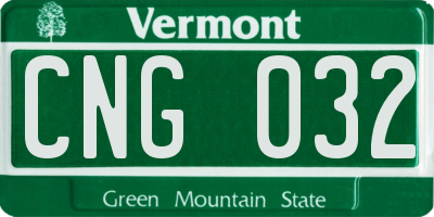 VT license plate CNG032