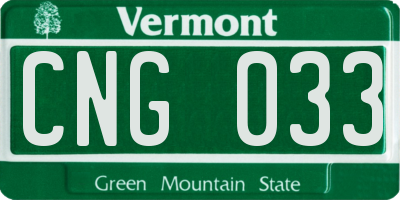 VT license plate CNG033