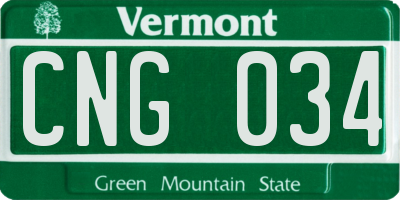 VT license plate CNG034