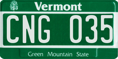 VT license plate CNG035