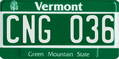 VT license plate CNG036