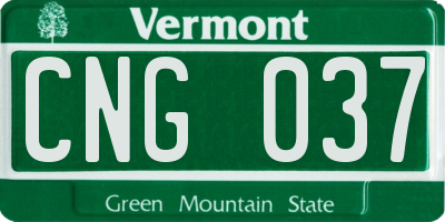 VT license plate CNG037