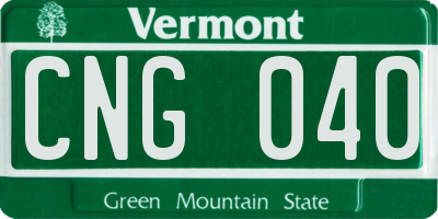 VT license plate CNG040