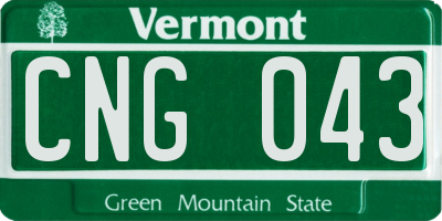 VT license plate CNG043