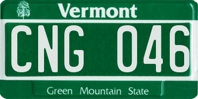 VT license plate CNG046