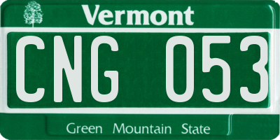 VT license plate CNG053