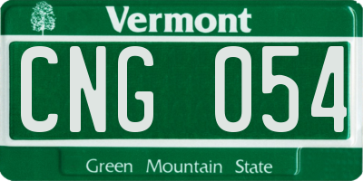 VT license plate CNG054