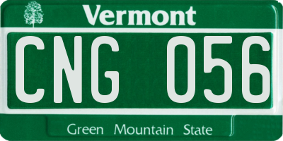 VT license plate CNG056