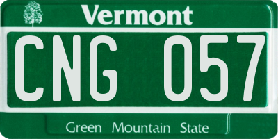 VT license plate CNG057