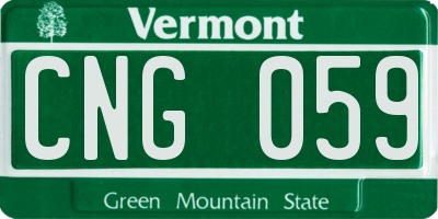 VT license plate CNG059