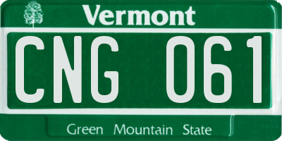 VT license plate CNG061