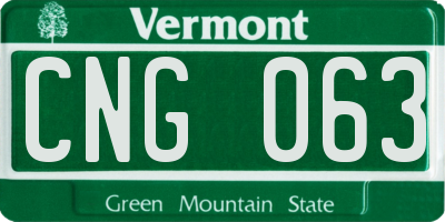 VT license plate CNG063