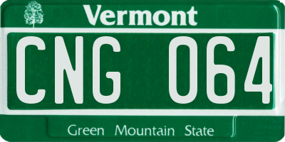 VT license plate CNG064