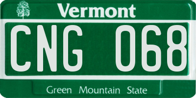 VT license plate CNG068