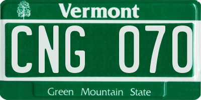 VT license plate CNG070